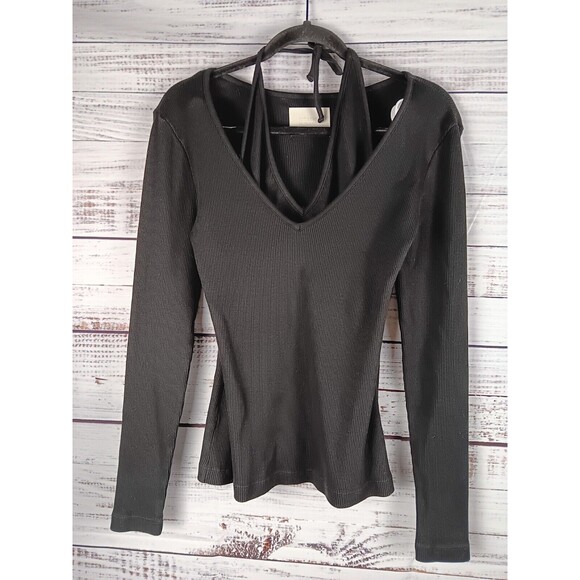 Citizens Of Humanity Sweater Women's Large Black Organic Cotton Long Sleeve - Picture 2 of 10